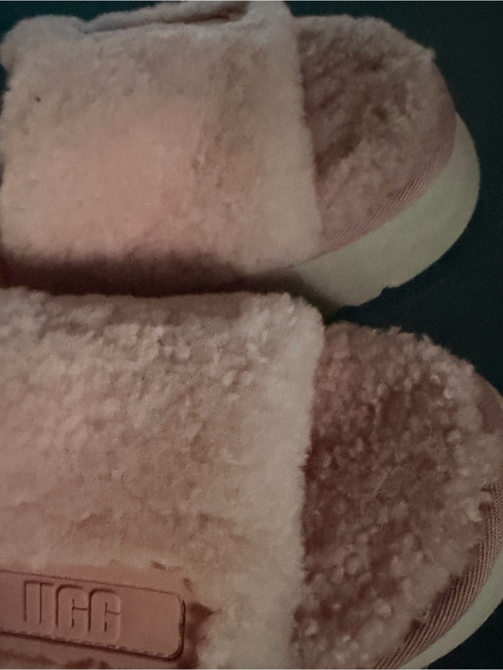 UGG Disco Fur Pink Platform Slide Sandals - Women size 9 - Picture 10 of 11